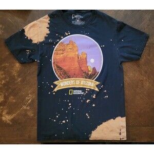 National Geographic Shirt Mens Small Black Wonders of Arizona Graphic Print